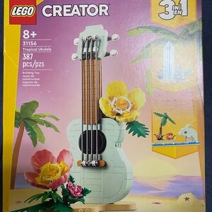 Lego 31156 3 in 1 Building Set with Tropical Theme, Ukulele, Dolphin, Beach